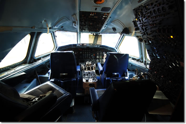 The Cockpit of the Lisa Marie on display at Graceland